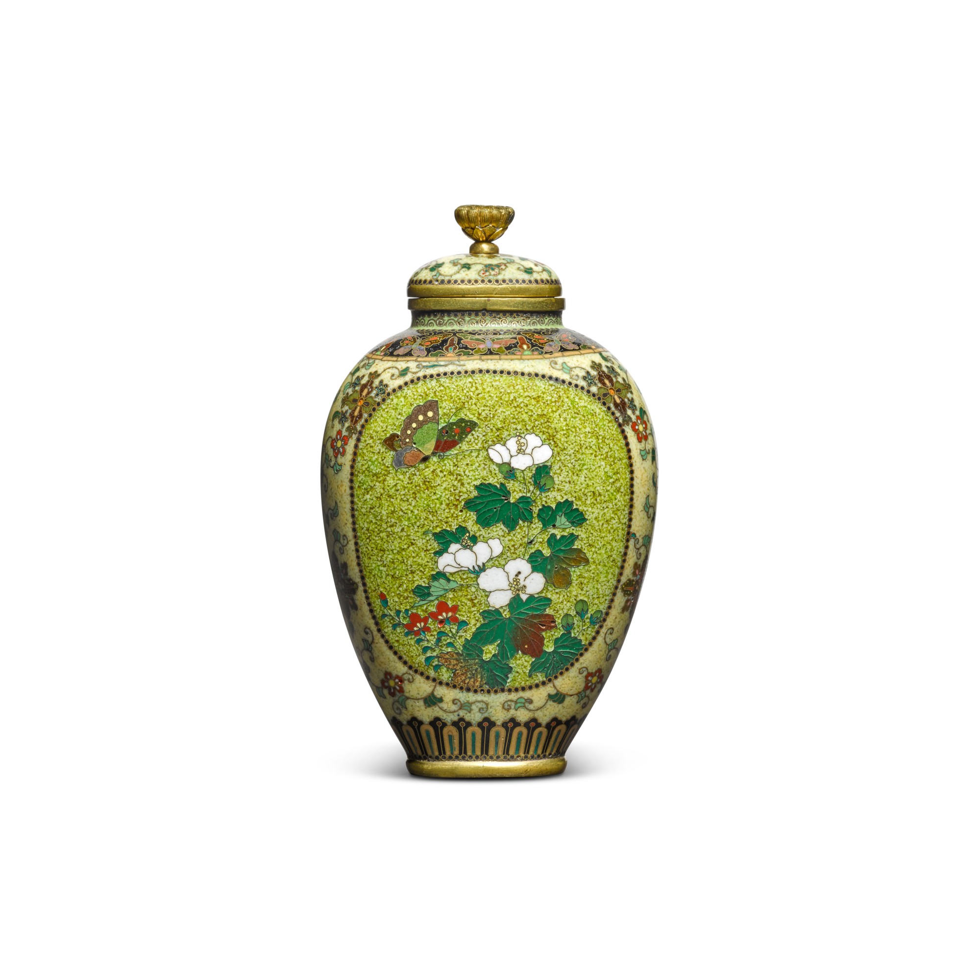 A cloisonné enamel vase and cover — Attributed to the Kyoto Namikawa workshop | Meiji period, late 19th century