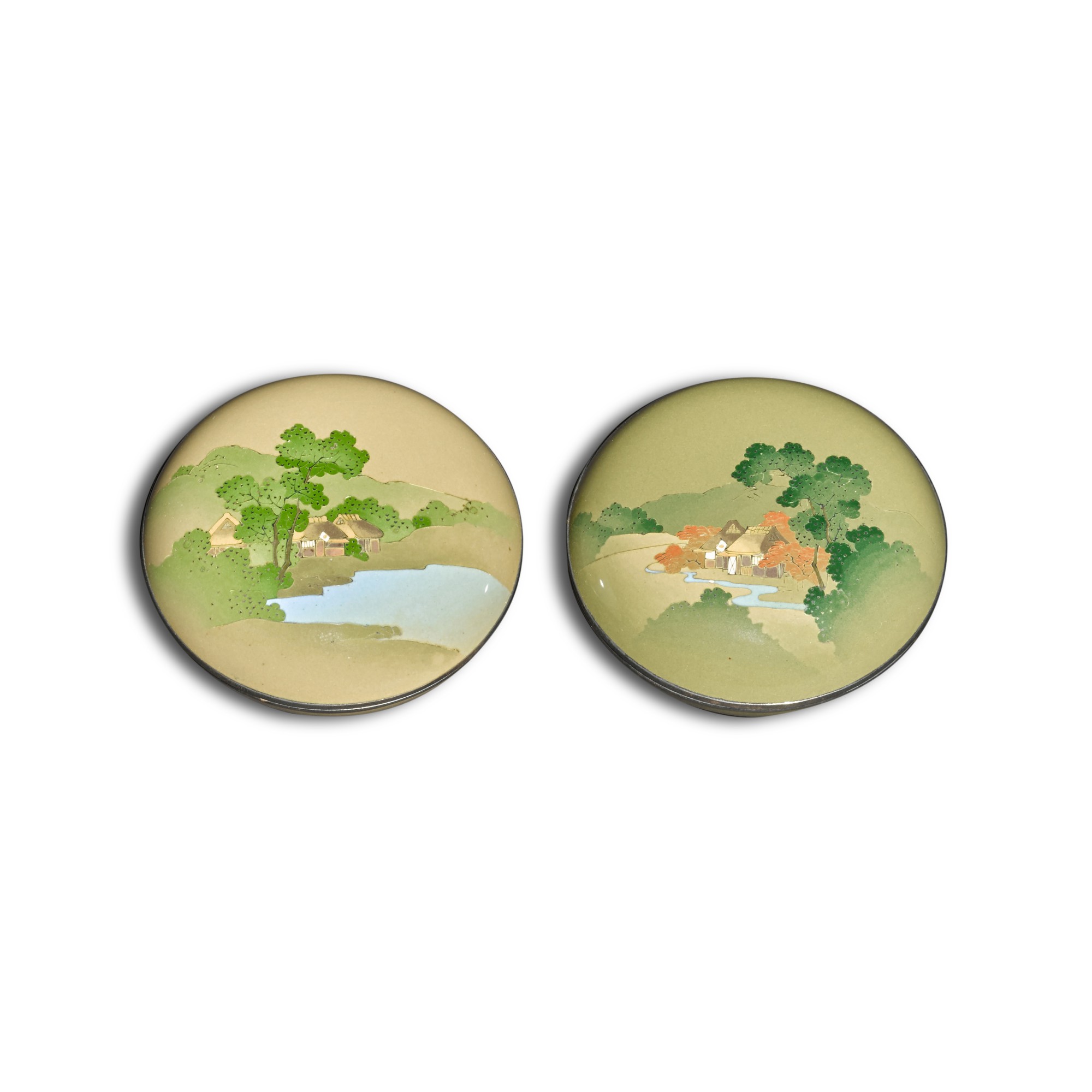 Two cloisonné enamel kogo [incense boxes]