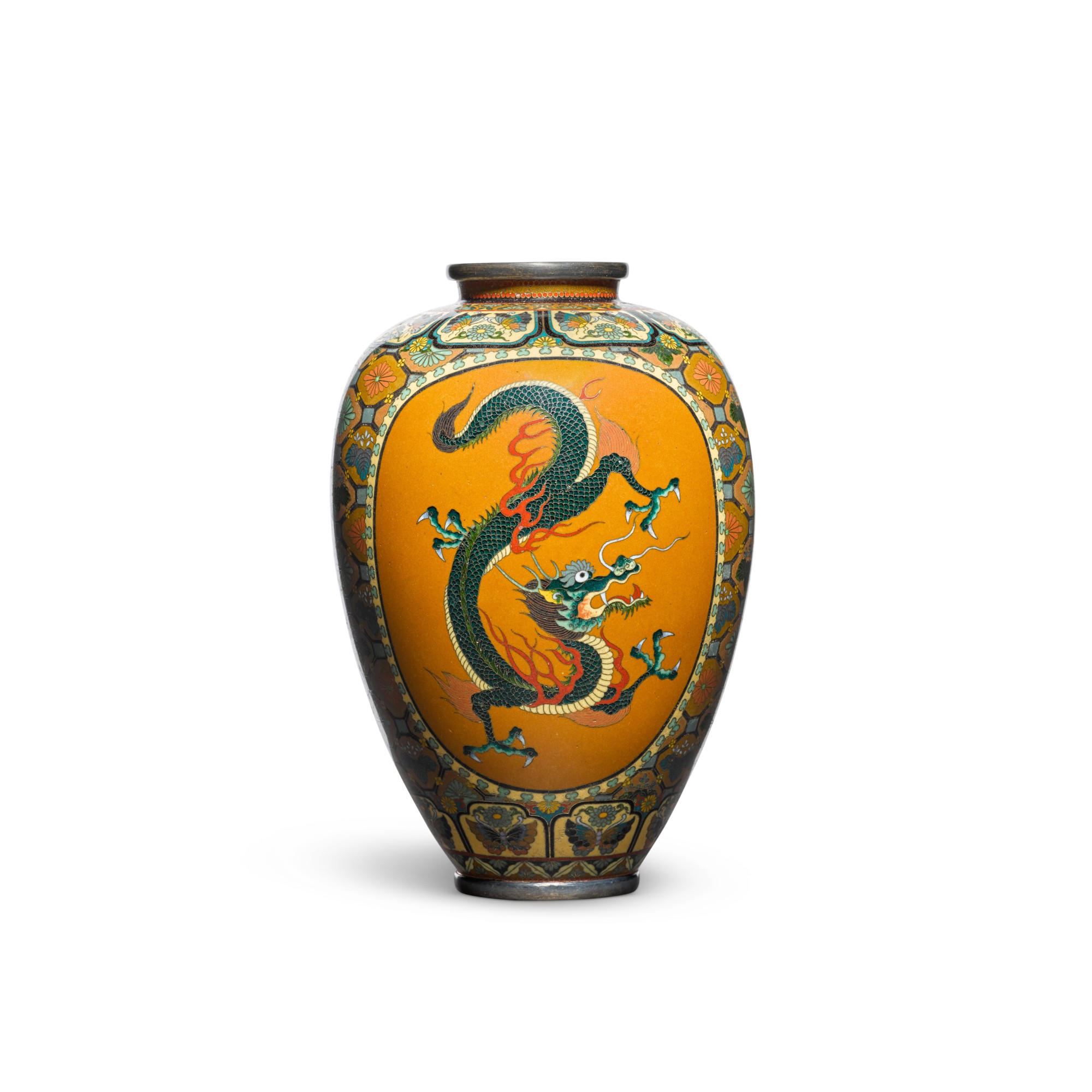 A cloisonné enamel vase — Attributed to the Kyoto Namikawa workshop | Meiji period, late 19th century