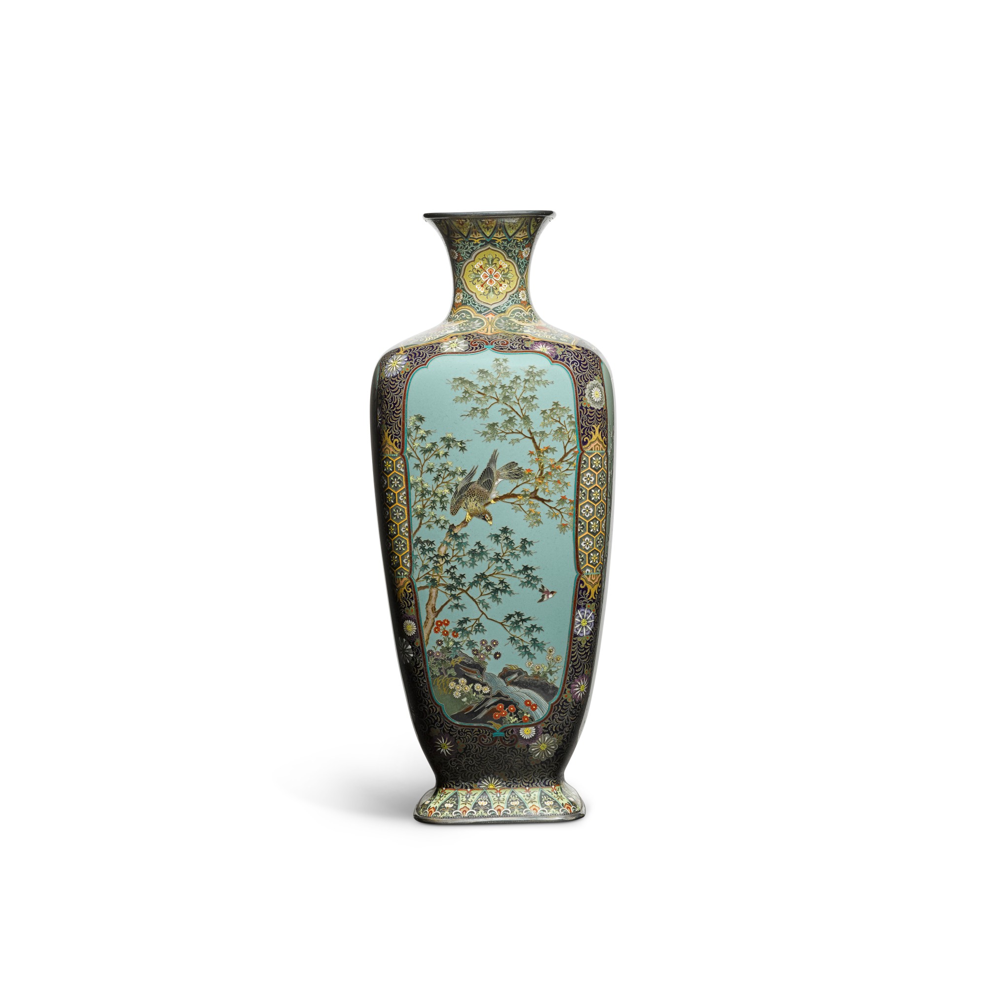 A cloisonné enamel vase — Mark of Ota (Ota Tameshiro) inside an incense burner | Meiji period, late 19th century