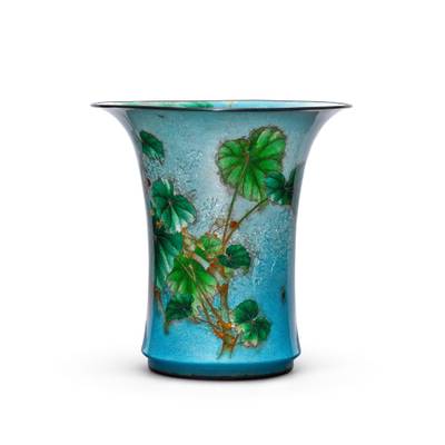 An impressive rare cloisonné enamel vase