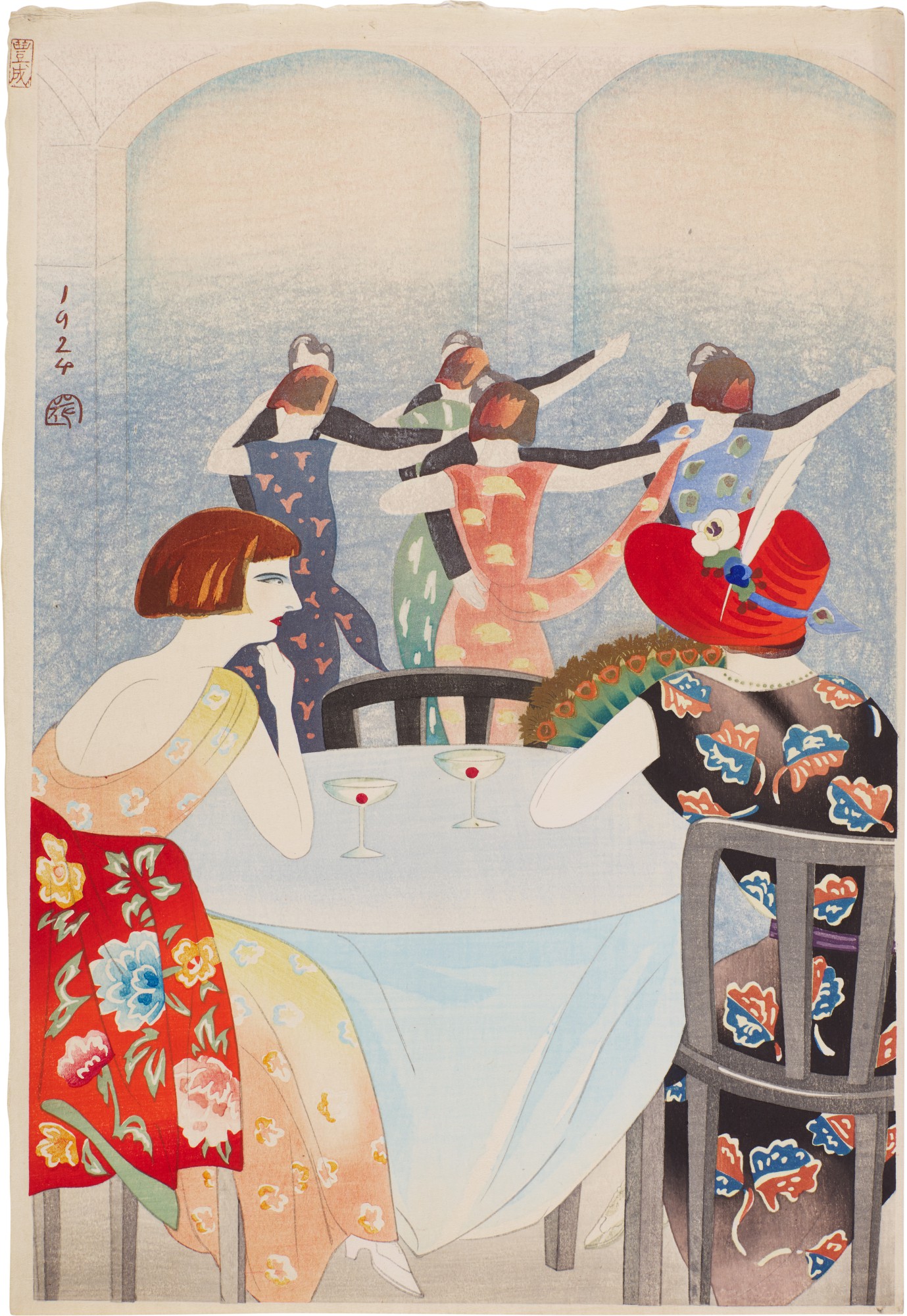 Yamamura Koka (Toyonari) — Dancing at the New Carlton Hotel, Shanghai | Taisho period, early 20th century