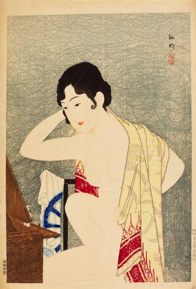 Make-up before a mirror (Kagami no mae, kesho) | Showa period, 20th century