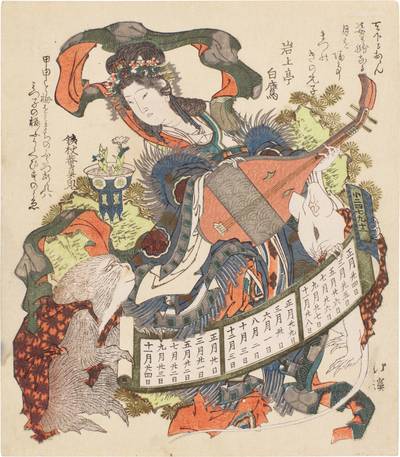 The Deva Benzaiten with a Monkey and a Rat | Edo period, 19th century