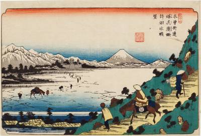 Shiojiri Pass: View of Lake Suwa (Shiojiri toge, Suwa no kosui chobo) | Edo period, 19th century