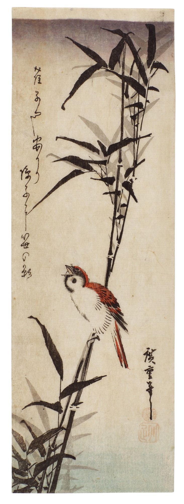 Utagawa Hiroshige — Sparrow and bamboo (Take ni suzume) | Edo Period, 19th century