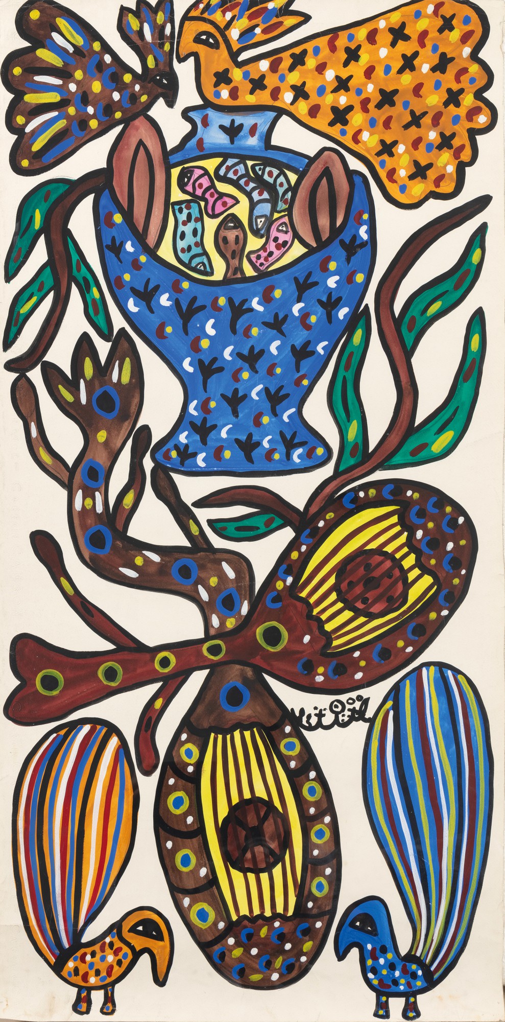 Baya — Vase aux Poissons Avec Instruments