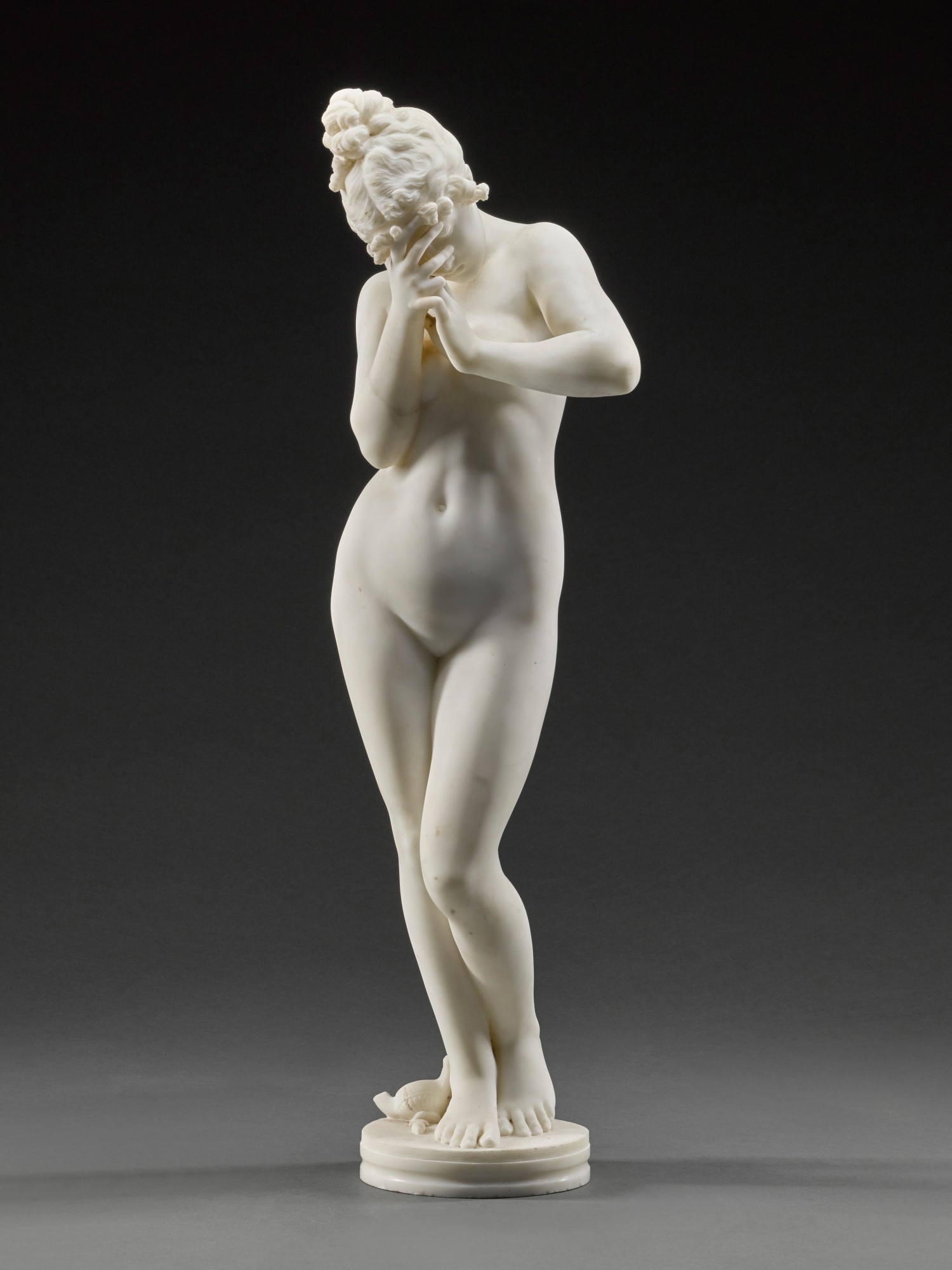 Italian, 19th century — Girl crying over a fallen lamp