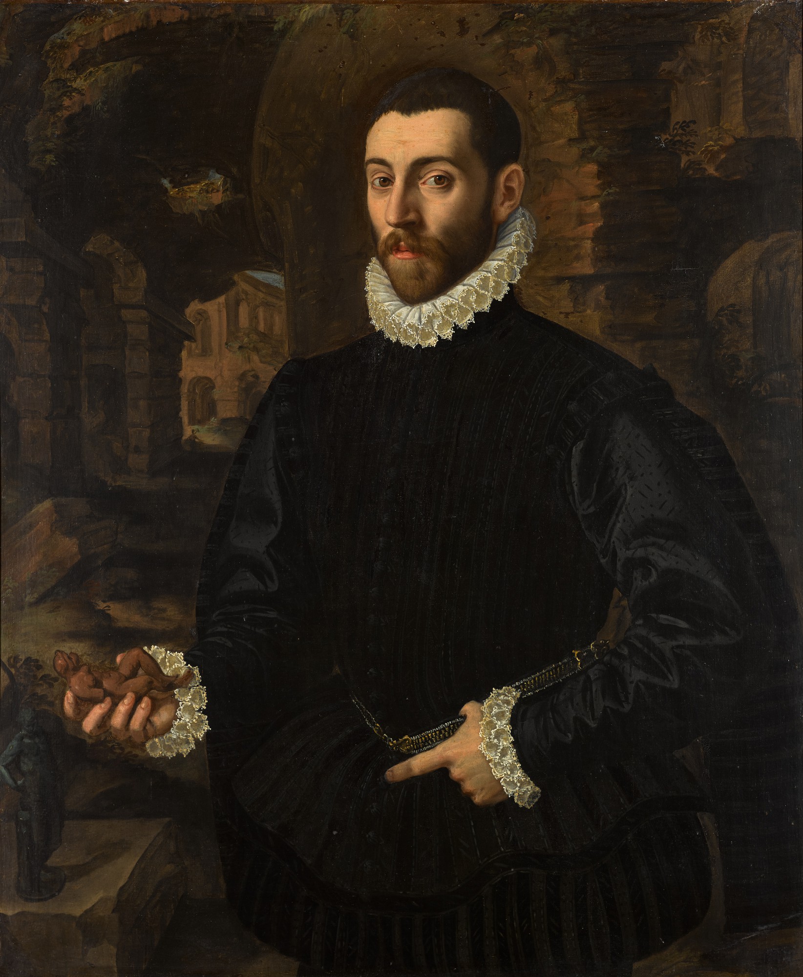 Portrait of an antiquarian amongst the ruins of the Colosseum