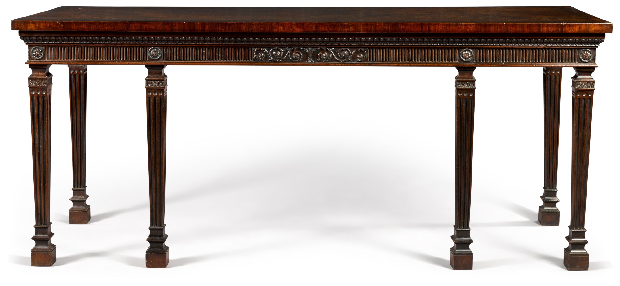 A George III carved mahogany serving table — A George III carved mahogany serving table, circa 1770