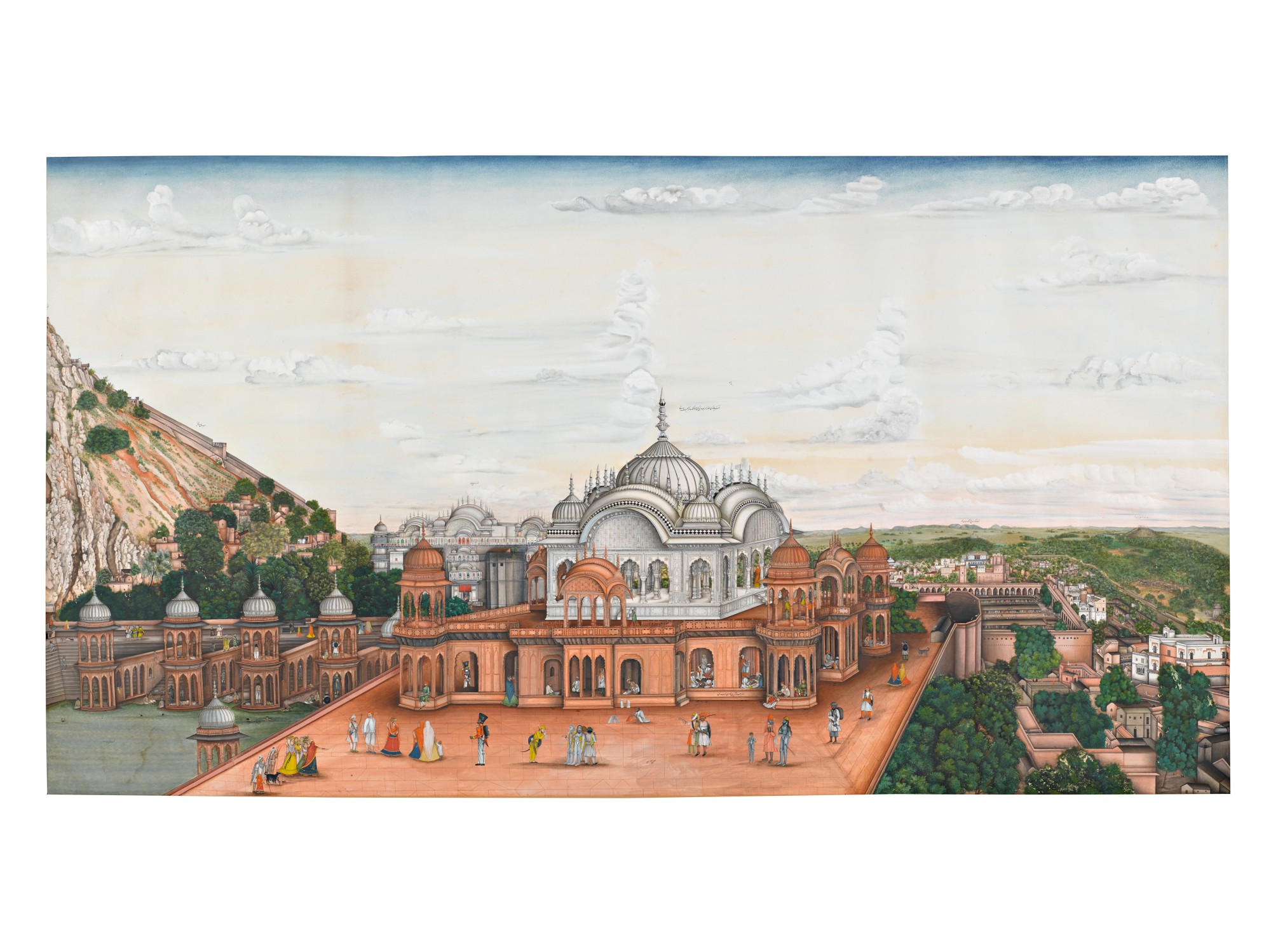 Unknown — A panoramic view of Alwar, attributed to Ghulam 'Ali Khan, Company School, Delhi or Alwar, circa 1820