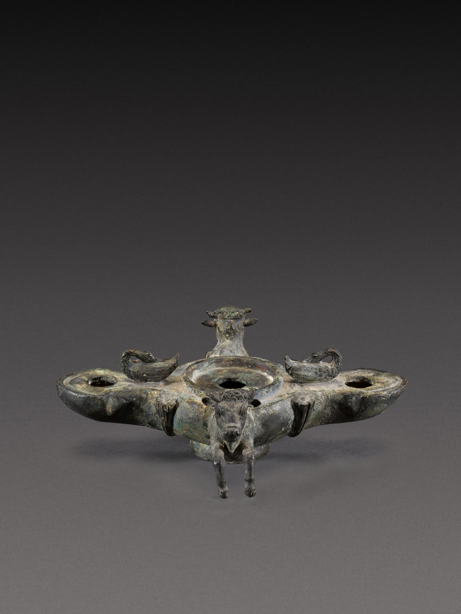 Unknown — A Roman Bronze Oil Lamp, 1st Century A.D.