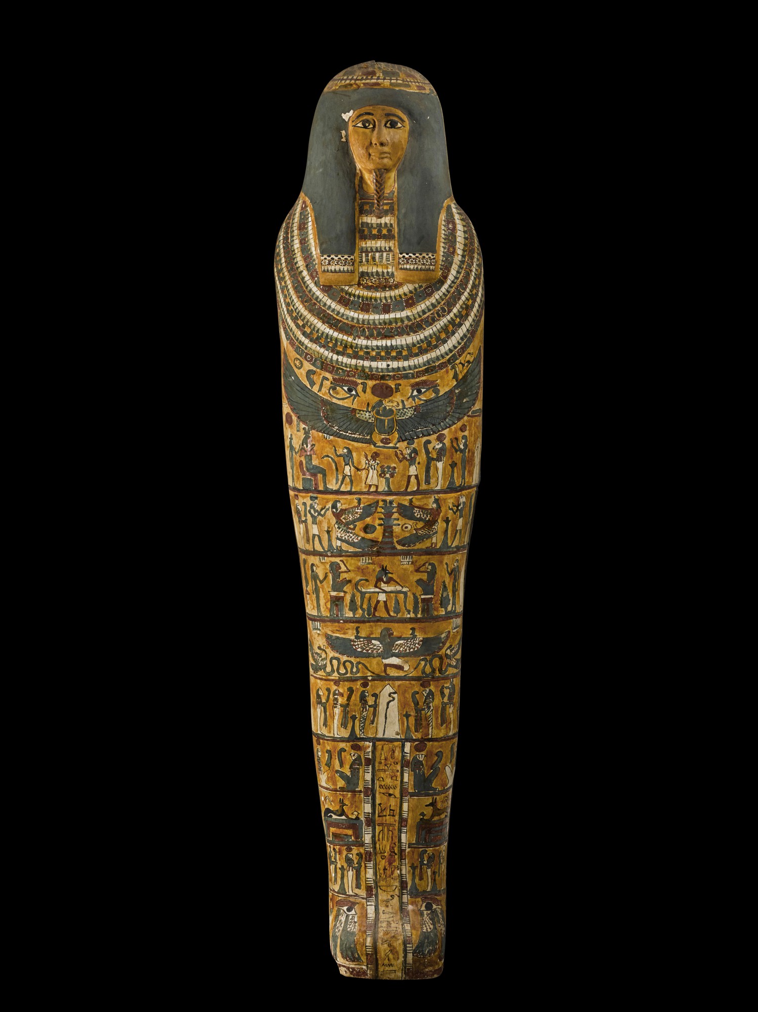 An Egyptian Polychrome Cartonnage Mummy Case — An Egyptian Polychrome Cartonnage Mummy Case, 3rd Intermediate Period, 22nd/24th Dynasty, 944-716 B.C.