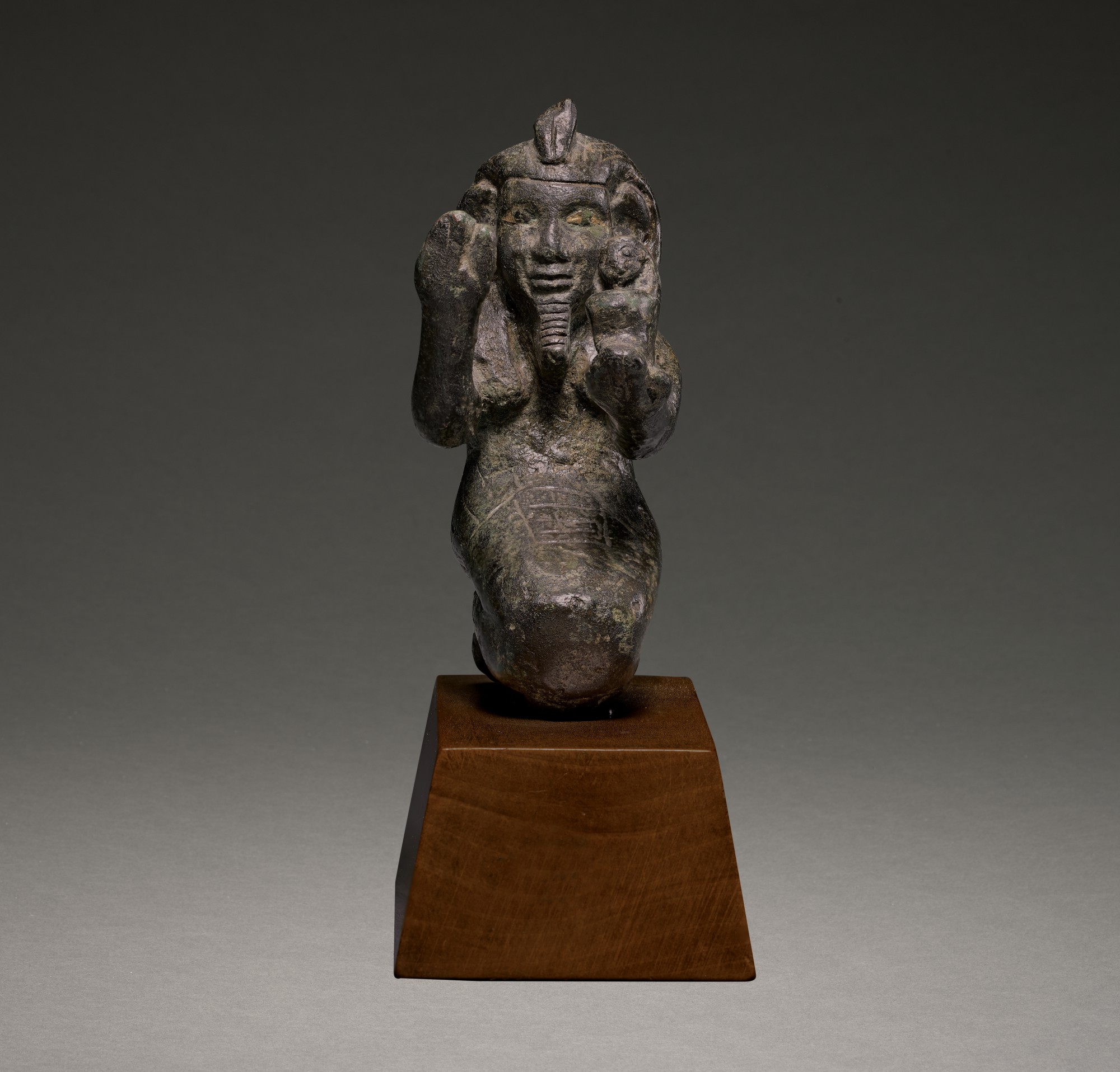 An Egyptian Bronze Figure of a Kushite King — An Egyptian Bronze Figure of a Kushite King, 25th Dynasty, 750-656 B.C.