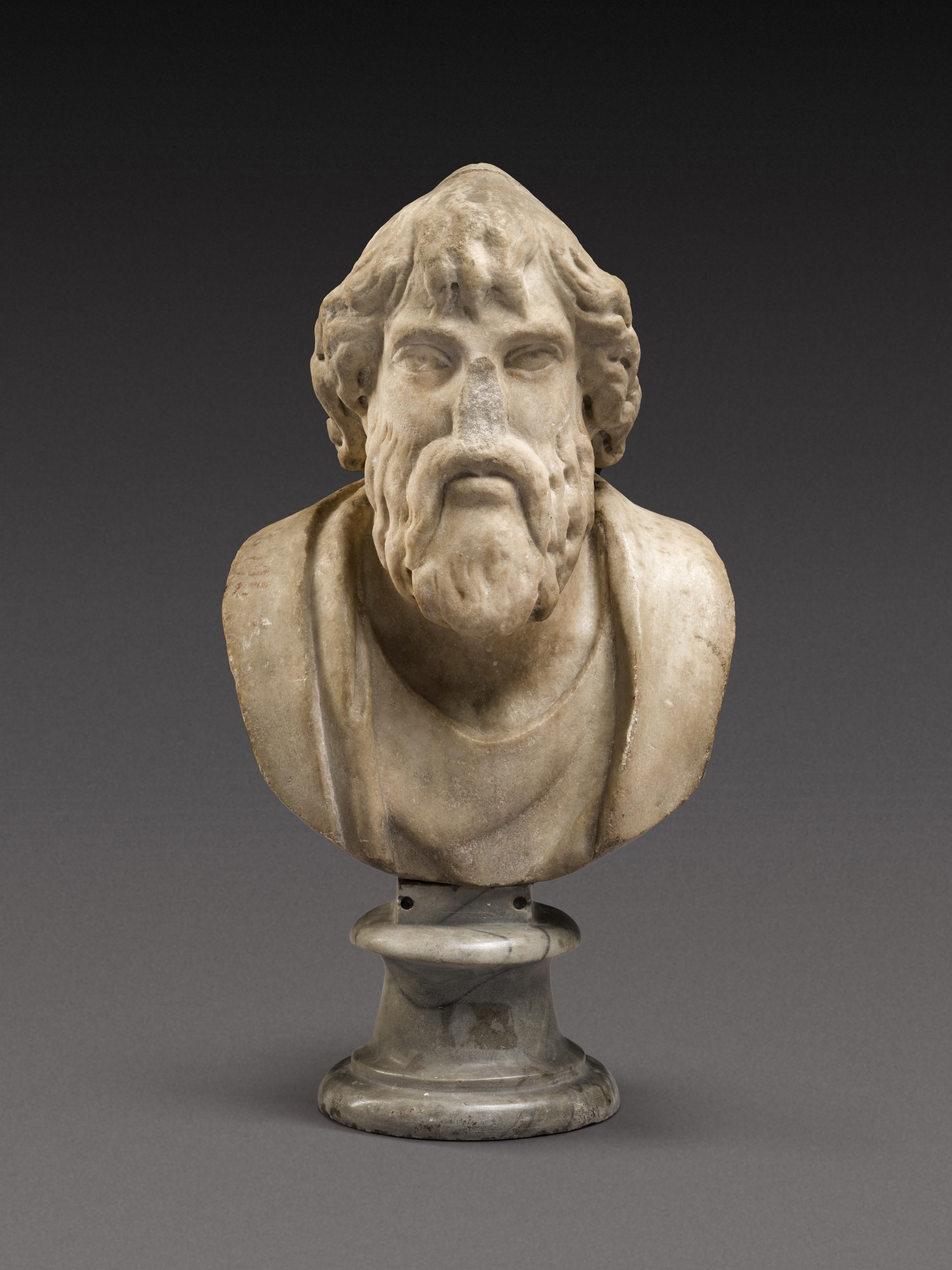 Another Property — A Roman Marble Portrait Head of a Philosopher, circa 2nd/3rd Century A.D., on 17th/18th Century shoulders