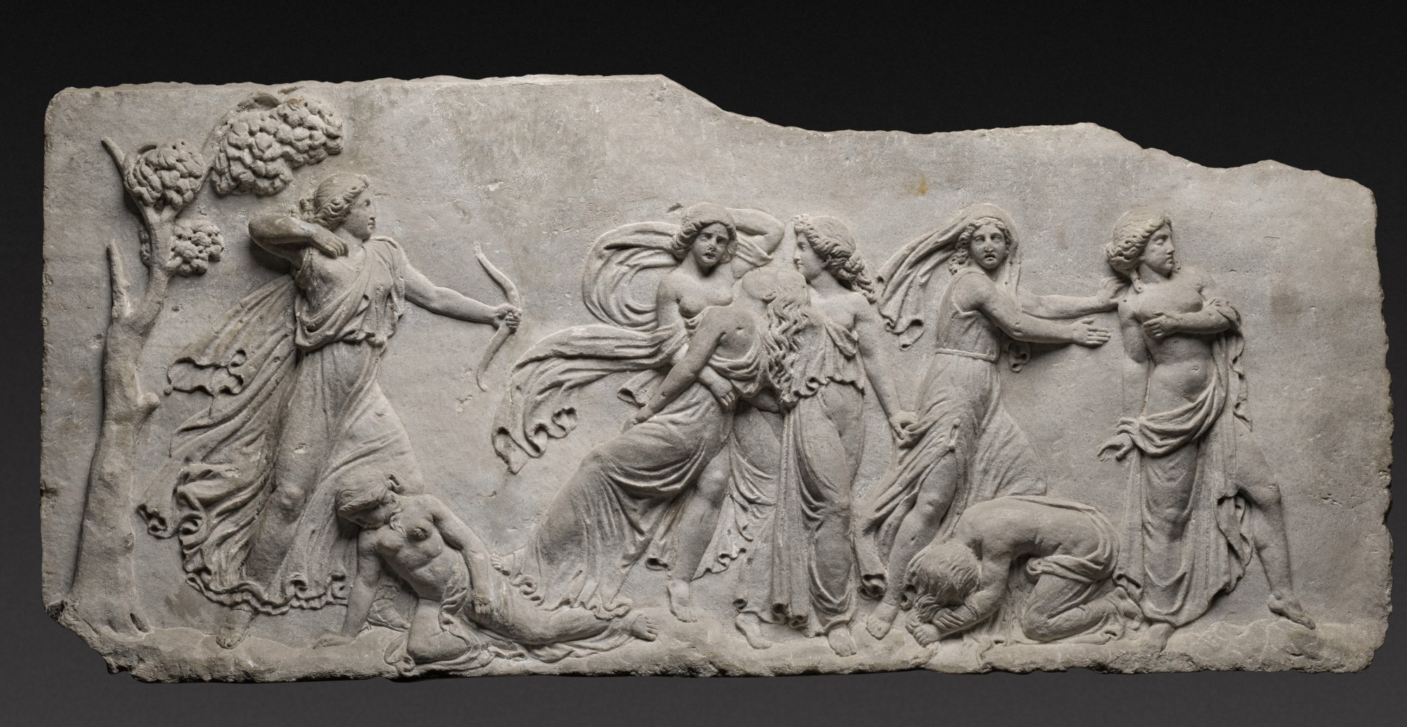 Another Property — A Pair of Marble Reliefs depicting the Massacre of the Niobids, in the Style of the Antique, circa mid 19th Century