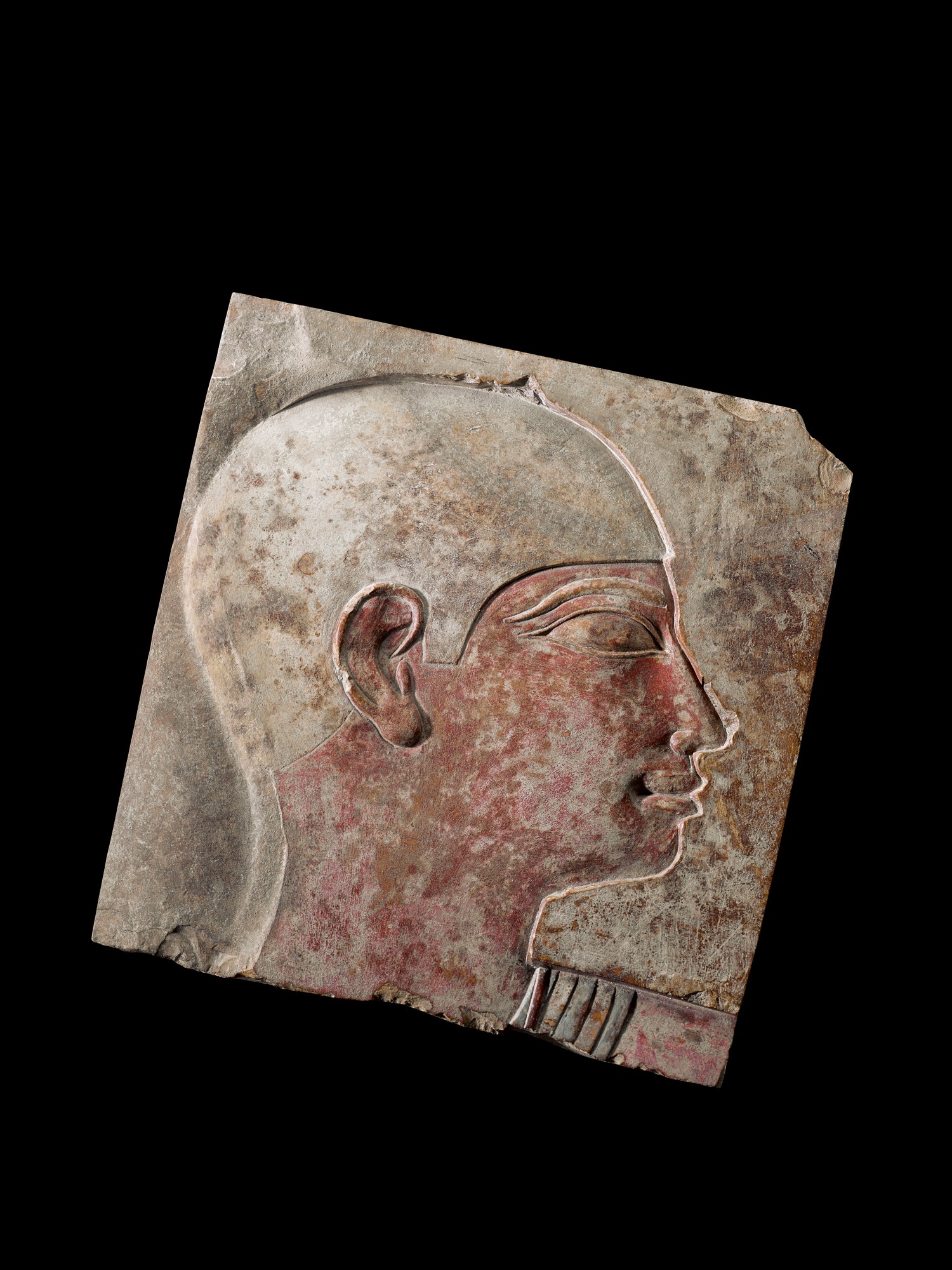 An Egyptian Polychrome Limestone Relief Fragment — An Egyptian Polychrome Limestone Relief Fragment, 26th Dynasty, 664-525 B.C.