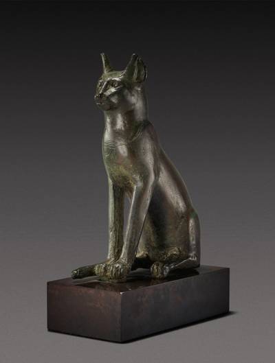 An Egyptian Bronze Figure of a Cat, 26th/30th Dynasty, 664-342 B.C.