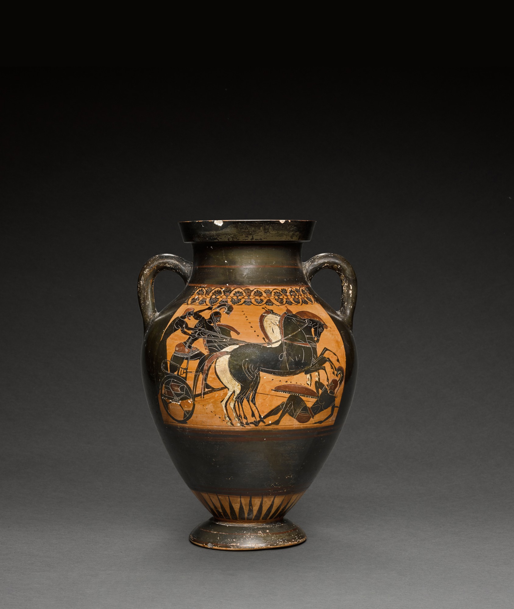 An Attic Black-figured Amphora, attributed to Group E, circa 530-510 B.C.