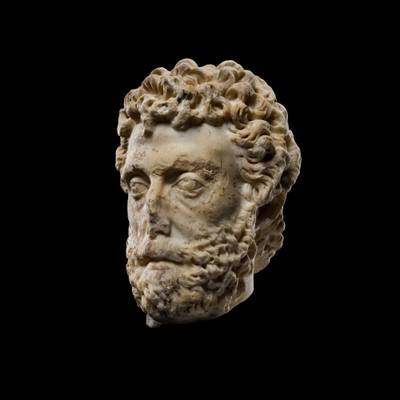 A Roman Marble Portrait Head of a Man, Reign of Antoninus Pius, mid 2nd Century A.D.
