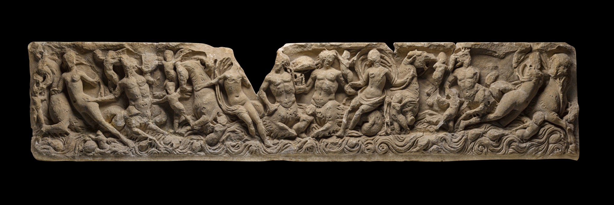 A Roman Marble Marine Sarcophagus Relief Panel — A Roman Marble Marine Sarcophagus Relief Panel, Antonine Period, circa late 2nd Century A.D.