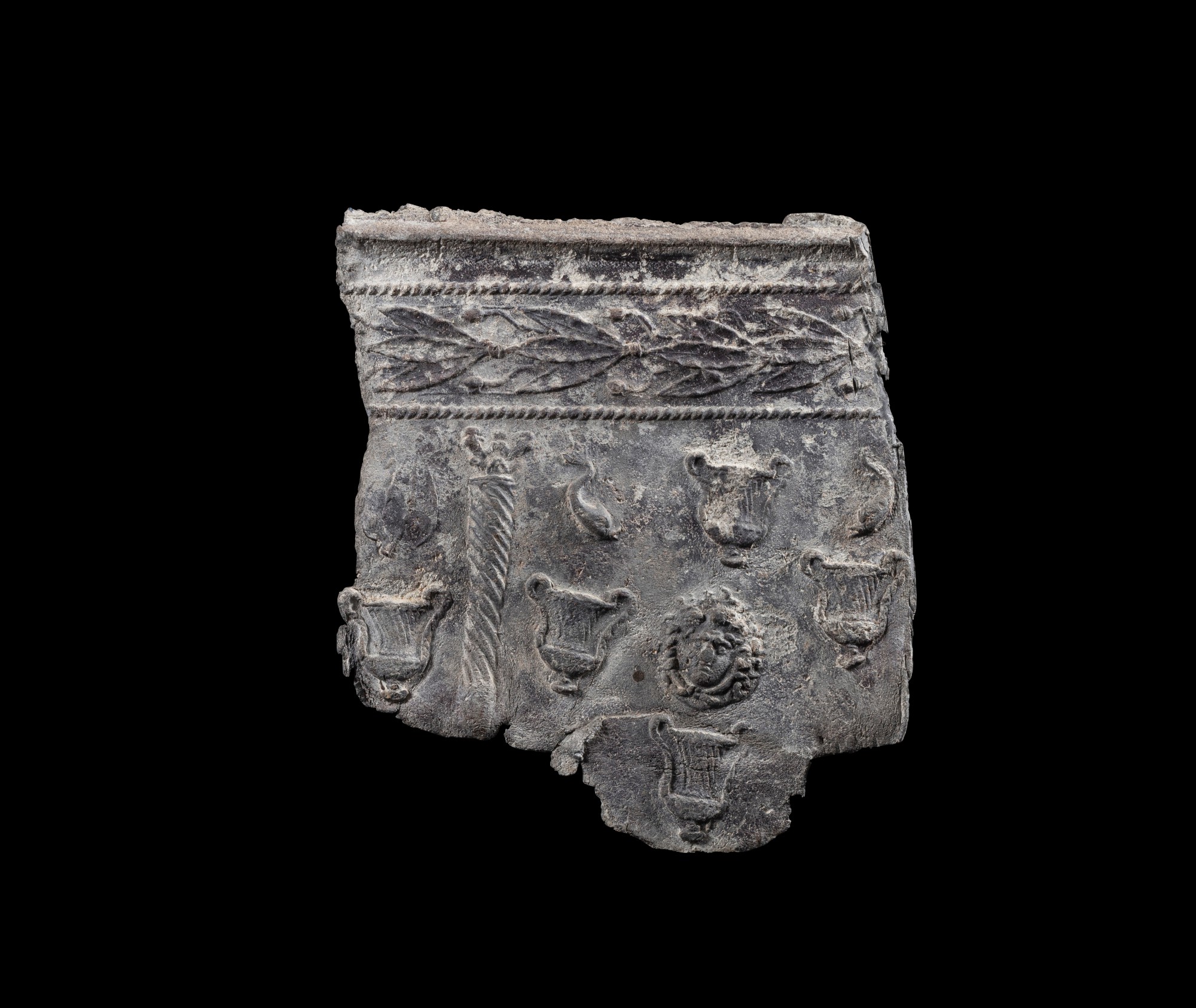 A Roman Lead Sarcophagus Fragment — A Roman Lead Sarcophagus Fragment, circa late 2nd/mid 3rd Century A.D.