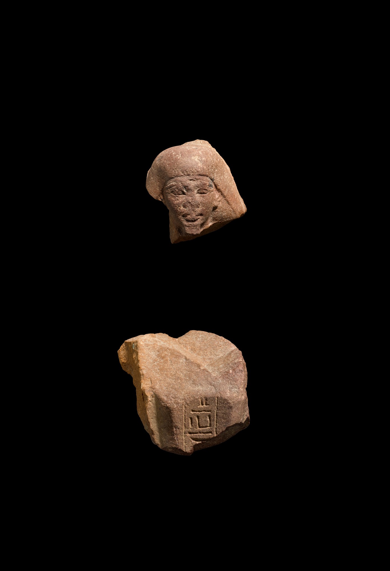 Two Fragments from an Egyptian or Quartzite Figure of a Man — Two Fragments from an Egyptian or Quartzite Figure of a Man, New Kingdom, 1550-1075 B.C.