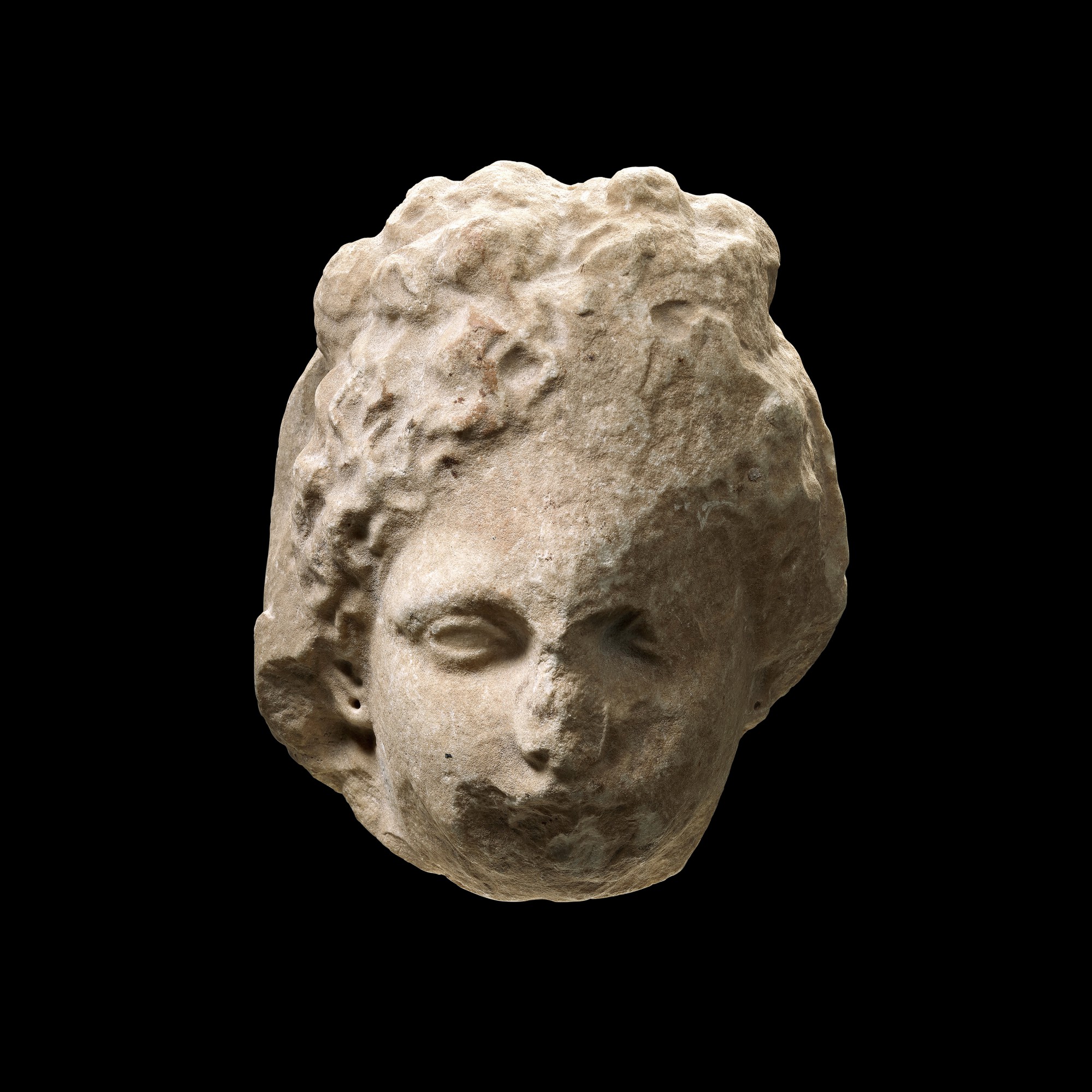 A Fragmentary Greek Marble Relief Head of a Woman, Attic — A Fragmentary Greek Marble Relief Head of a Woman, Attic, late 4th Century B.C.