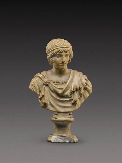 A Roman Marble Head of a Youth, circa 2nd Century A.D., or later, on 17th/18th Century shoulders