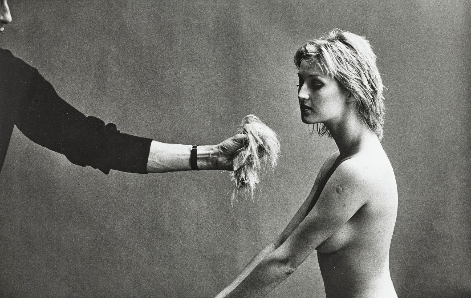 Helmut Newton — 'Haircut, Jean-Louis David', 1974