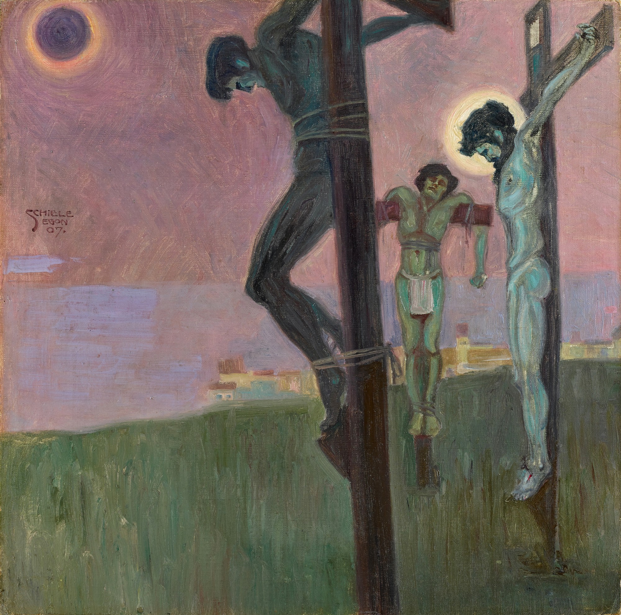 Egon Schiele — Kreuzigung mit verfinsterter Sonne (Crucifixion with Darkened Sun)