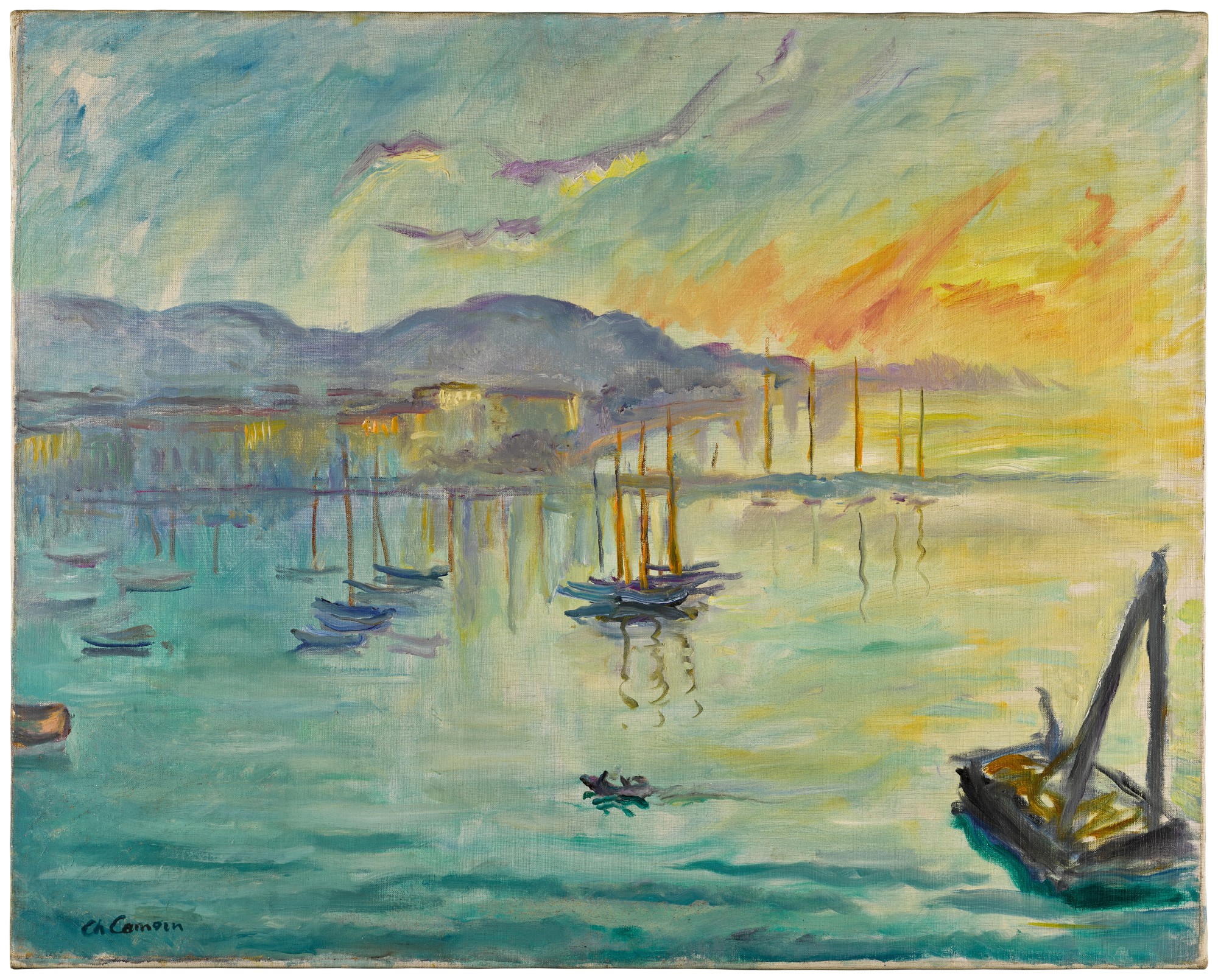 Port de Cannes, soleil levant