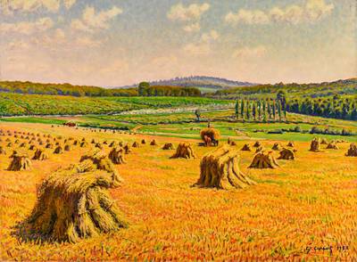 Les moissons (Paysage aux meules)