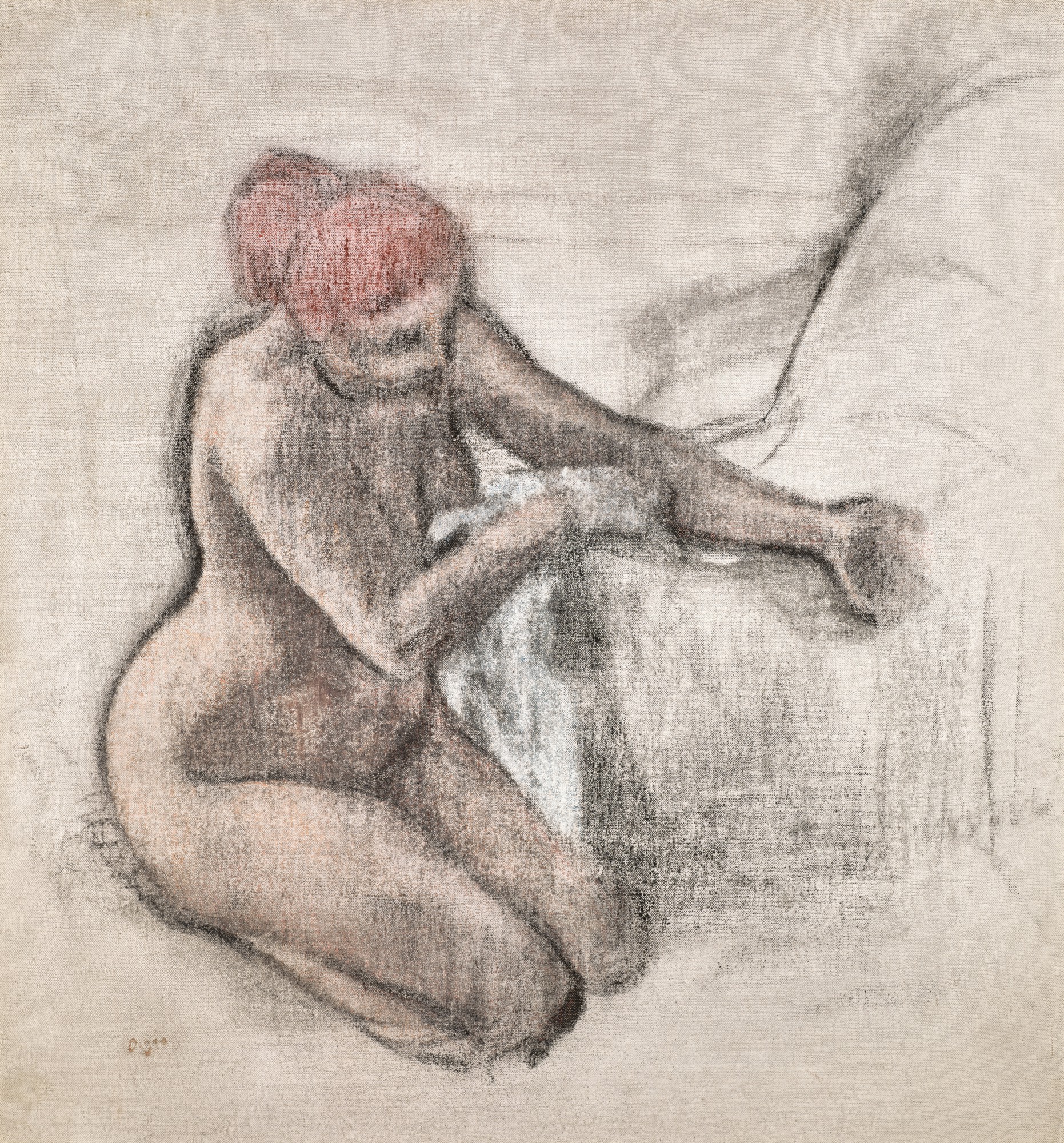 Edgar Degas — Après le bain (femme nue s'essuyant)