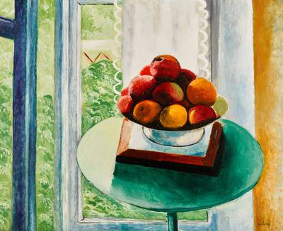 Compotier et fruits