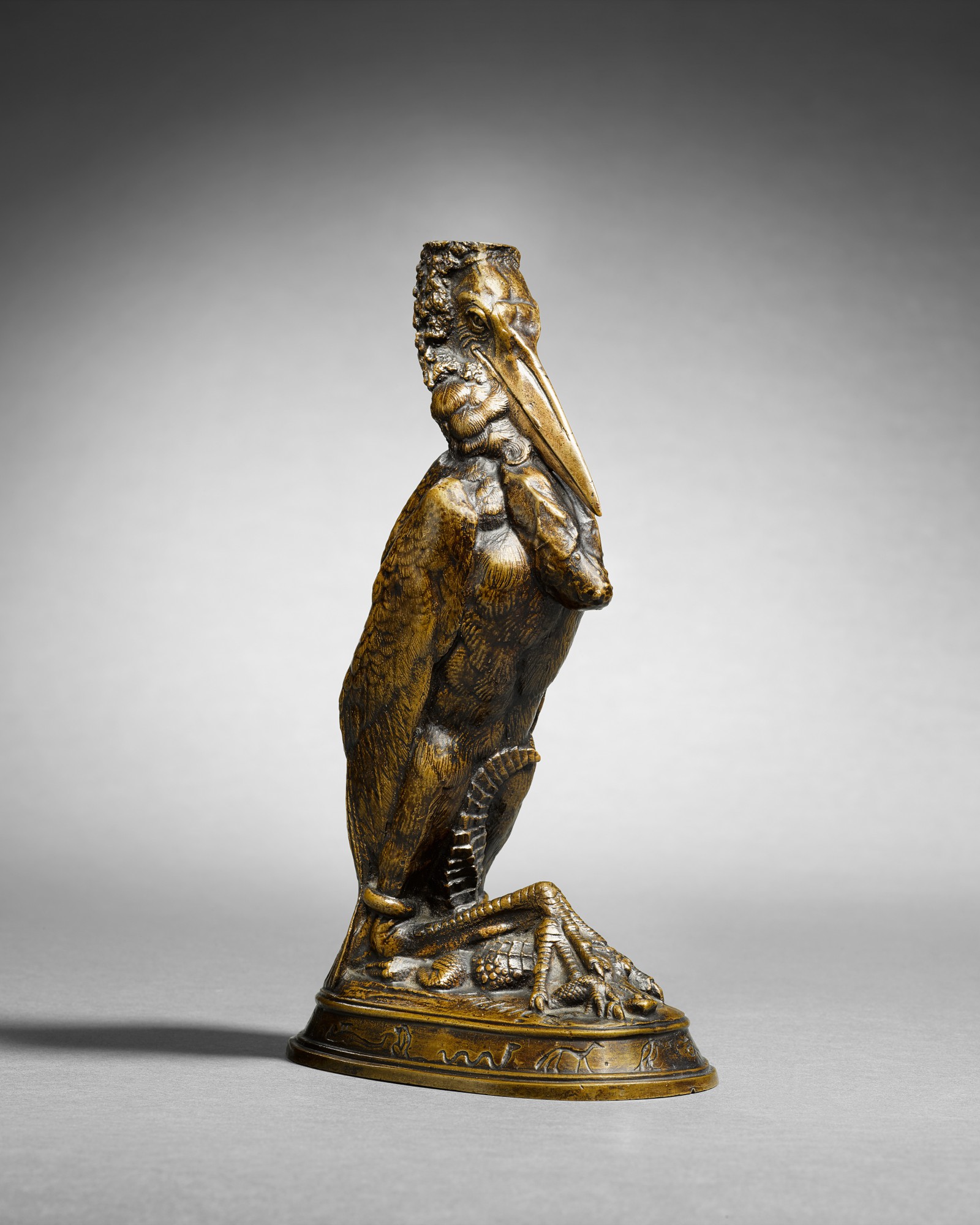 Emmanuel Frémiet — Marabou Stork Candlestick