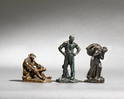 Retour de l'herbe (Woman Returning from the Fields); Paysan au repos (Worker Resting); Berger assis (Seated shepherd)