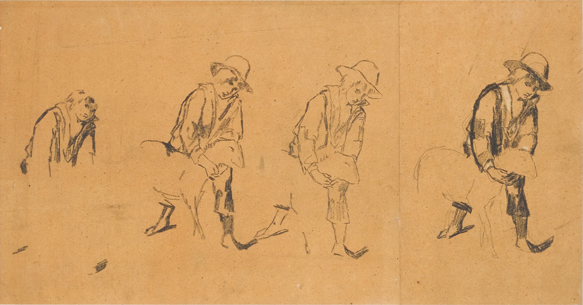 Charles Émile Jacque — Shepherd Boy with Sheep