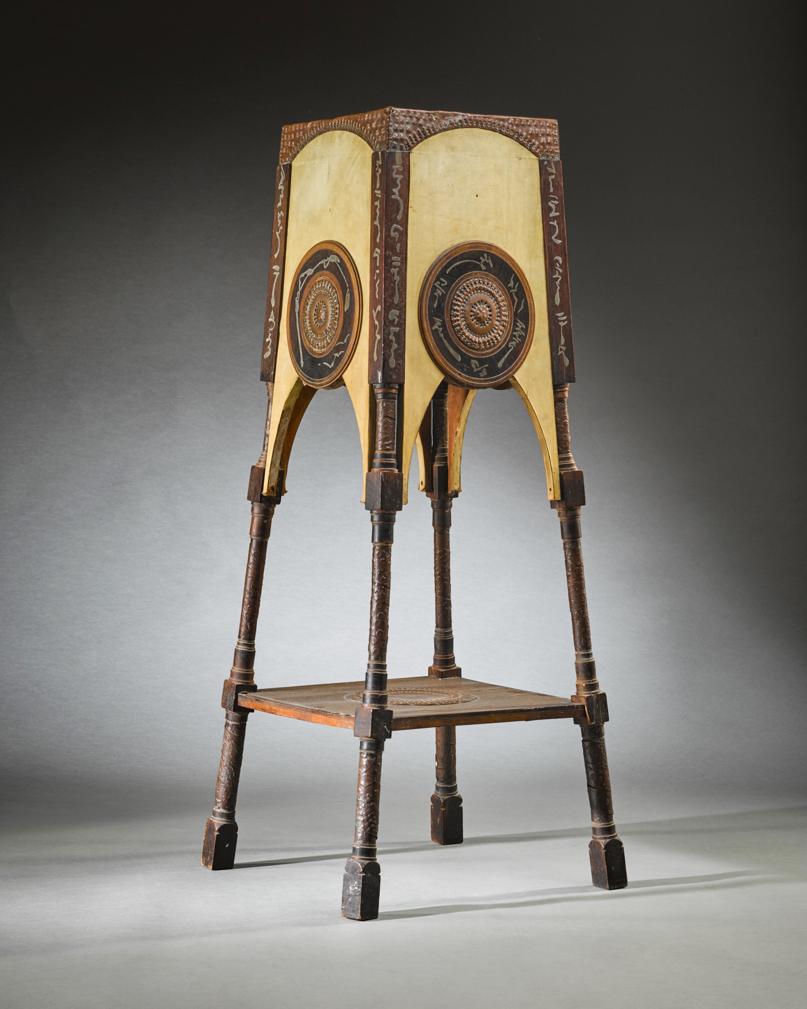 Carlo Bugatti, Italian,, A pedestal, circa 1900 — Carlo Bugatti, Italian, (1856-1940), A pedestal, circa 1900