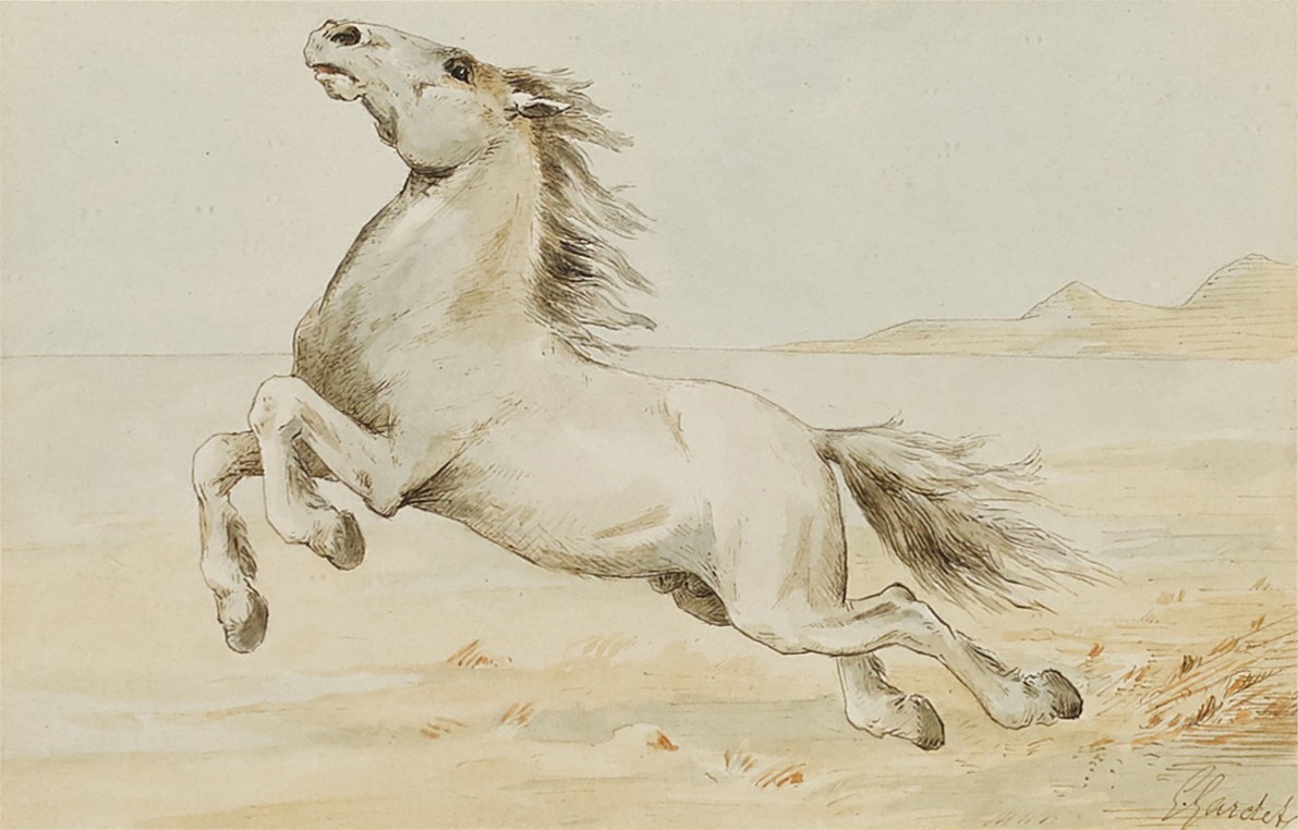 Georges Gardet — Horse Rearing in a Landscape