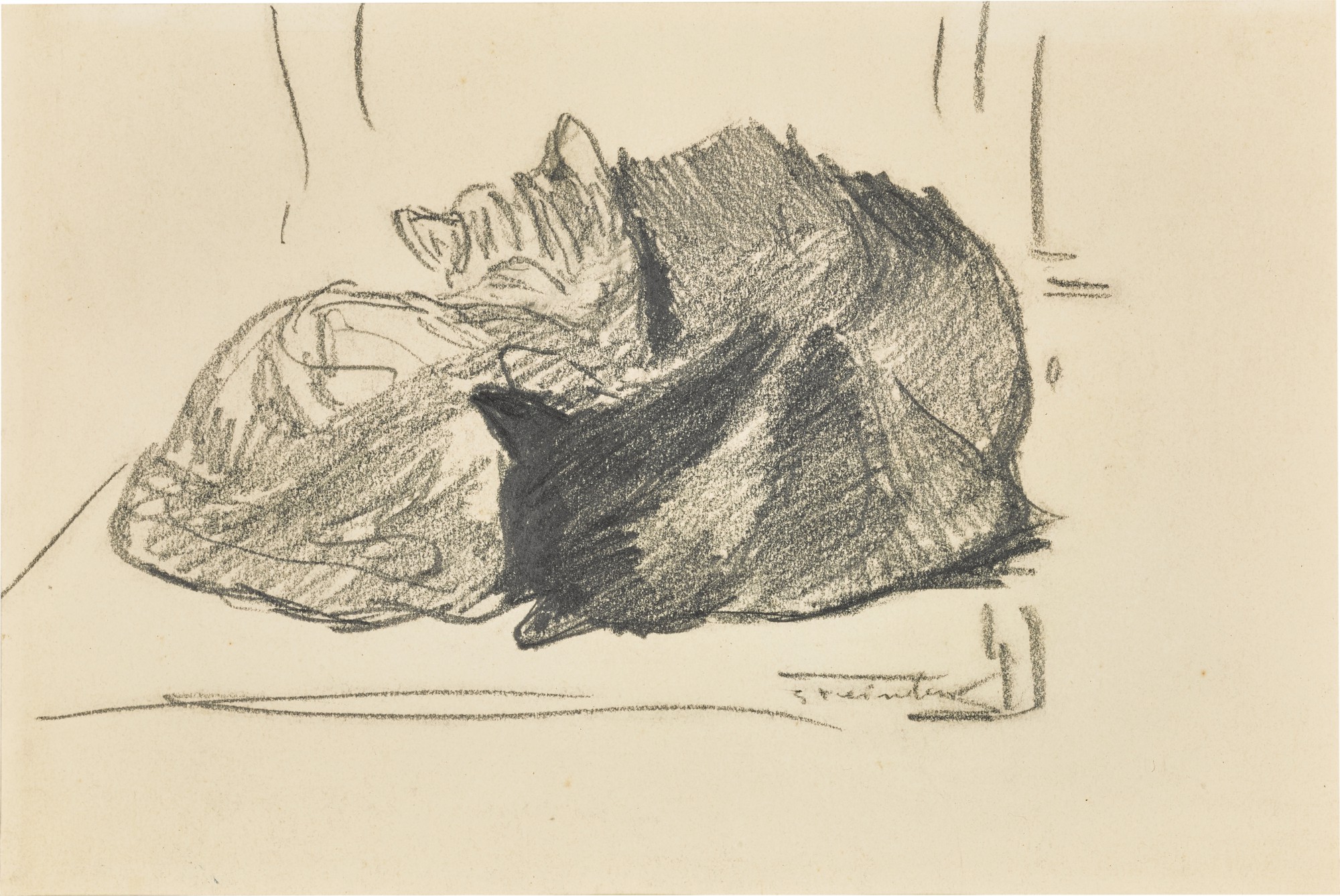 Deux chats dormant (recto - verso)