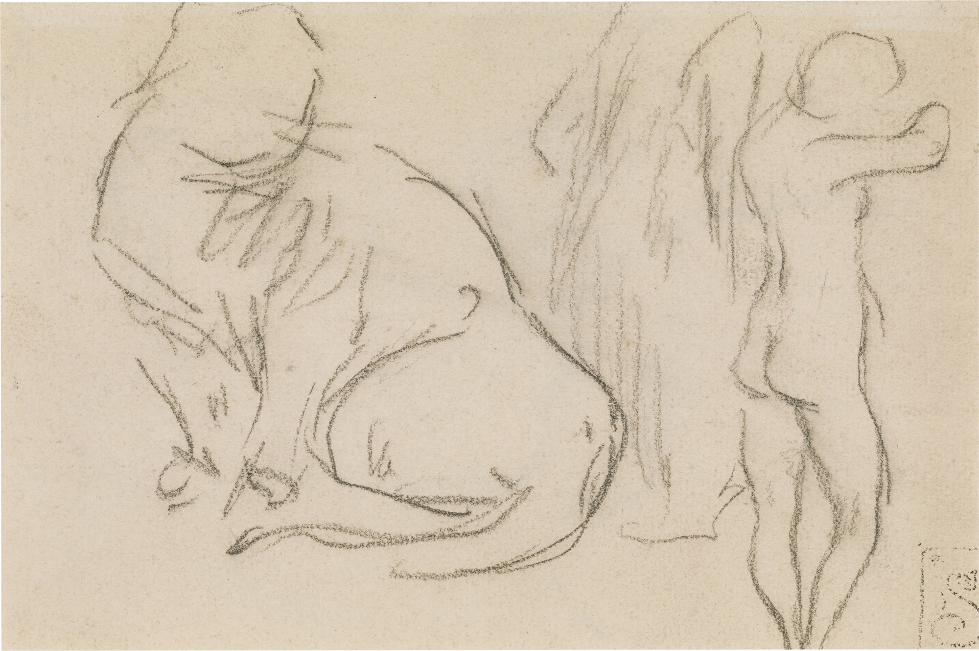 Théophile Alexandre Steinlen — Étude de chat et nu - recto Étude de chat - verso