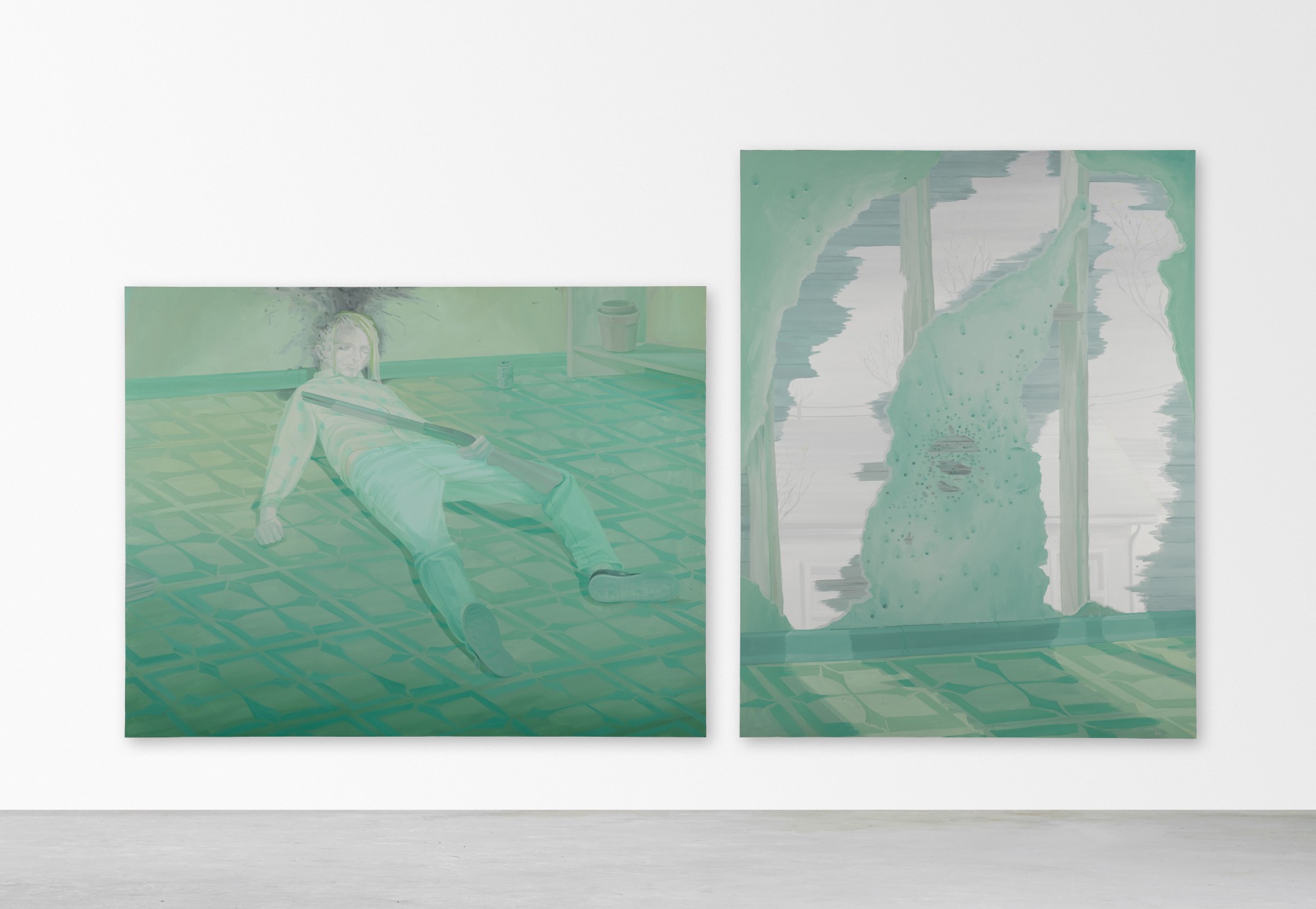Suicide (Green) 1 (diptych)