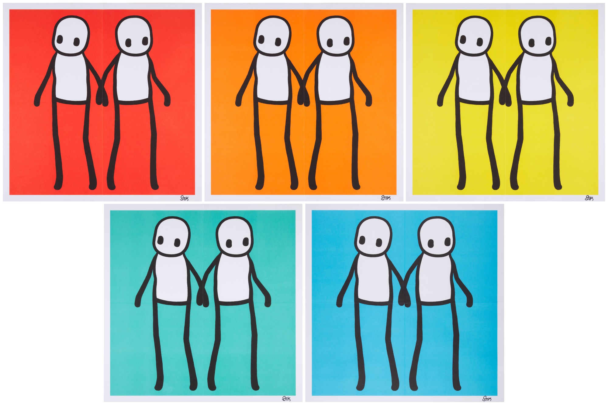 Stik — Holding Hands (Red, Orange, Yellow, Teal & Blue)