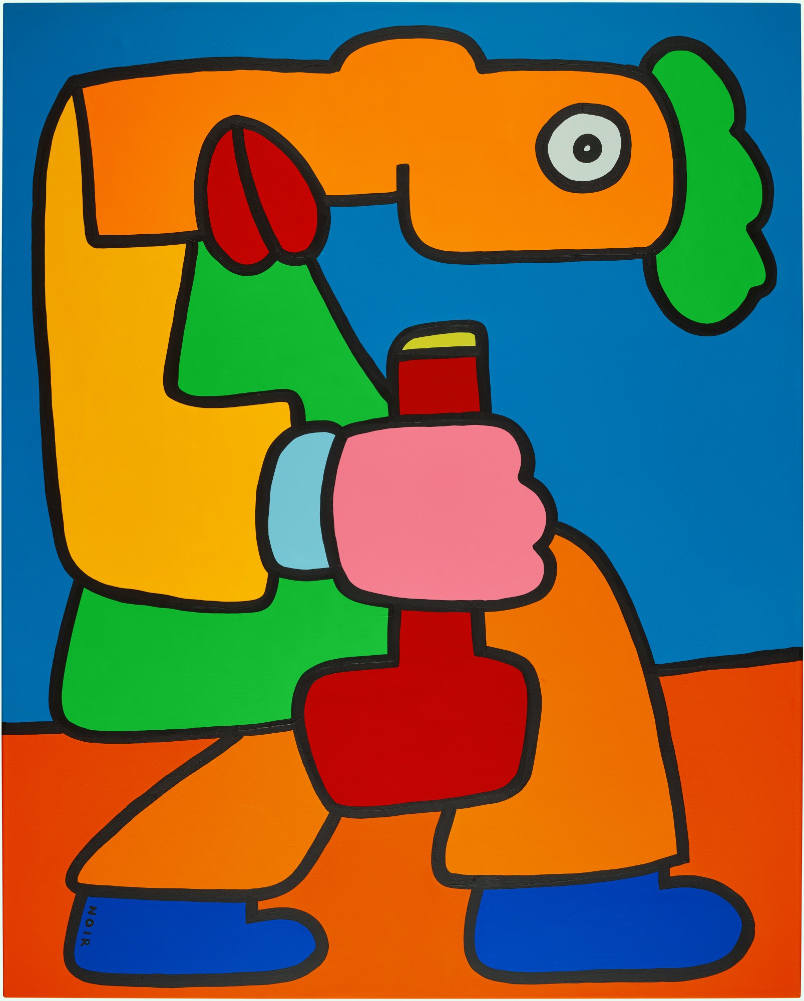 Thierry Noir — I look at the bottle and notice that the colour of the wine is gently reflected on part of my face