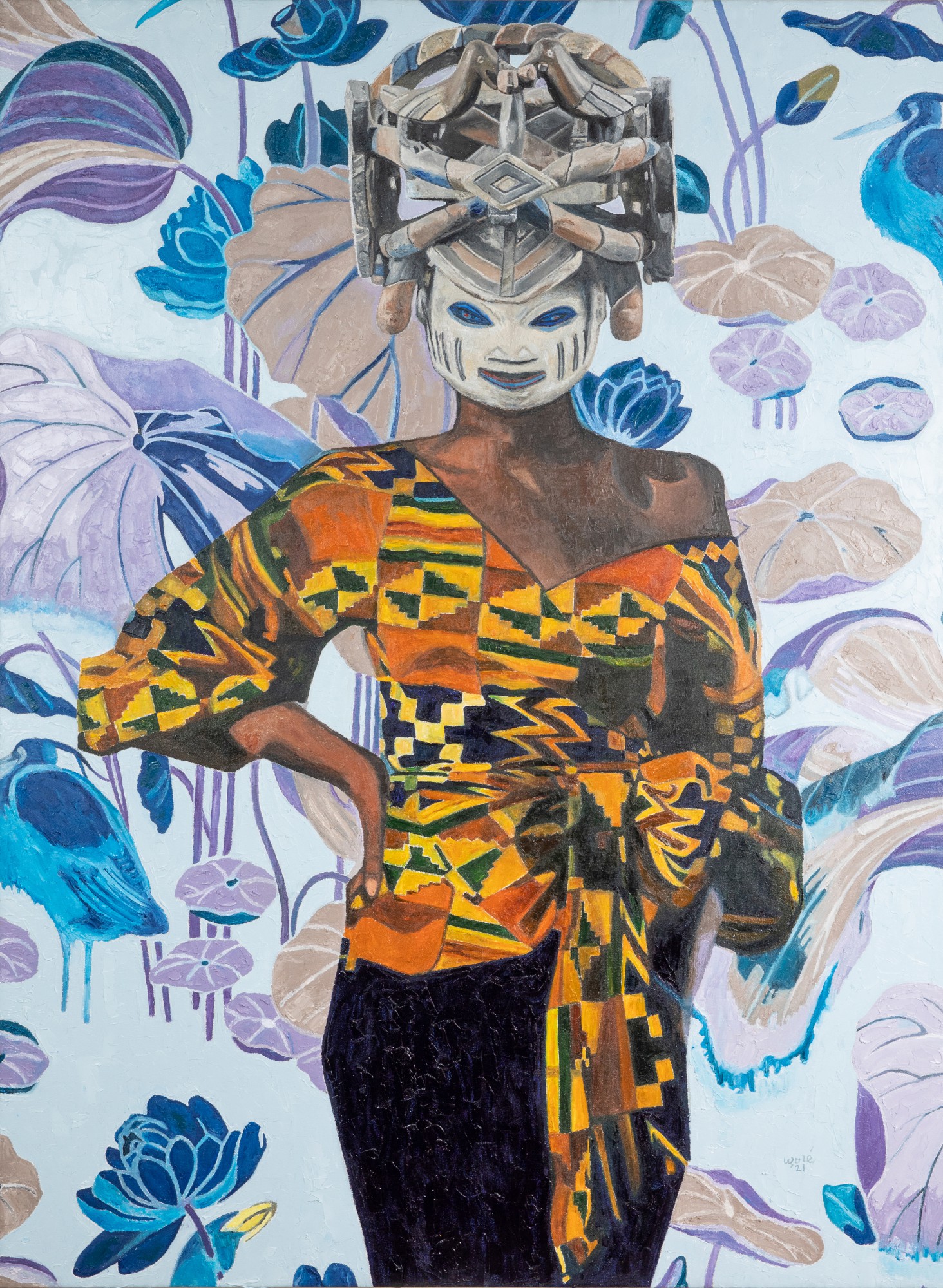 Wole Lagunju — Yemoja and the Dream of Monet's Water Lilies,