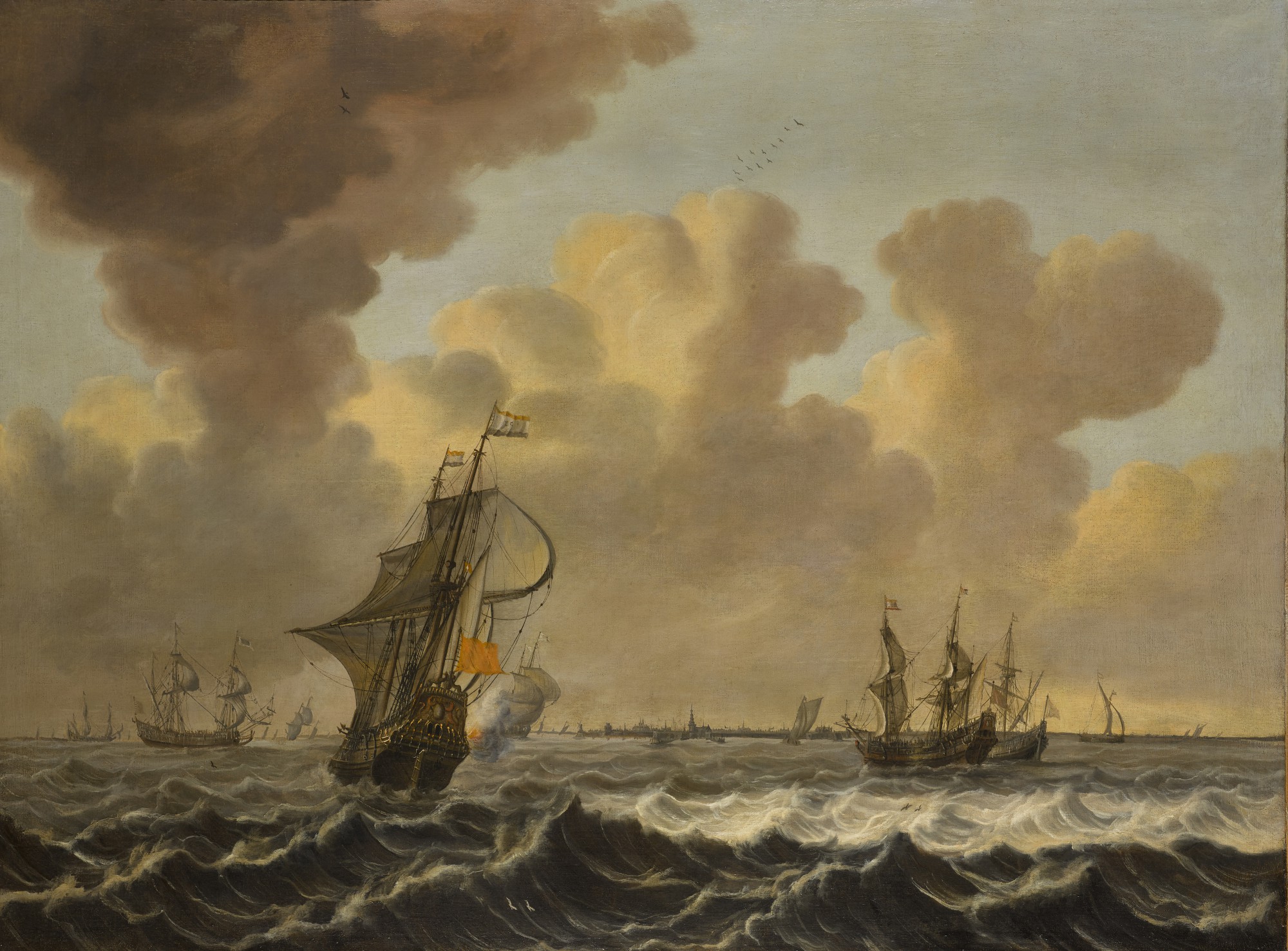 Pieter Coopse — Dutch frigates and other shipping off Vlissingen