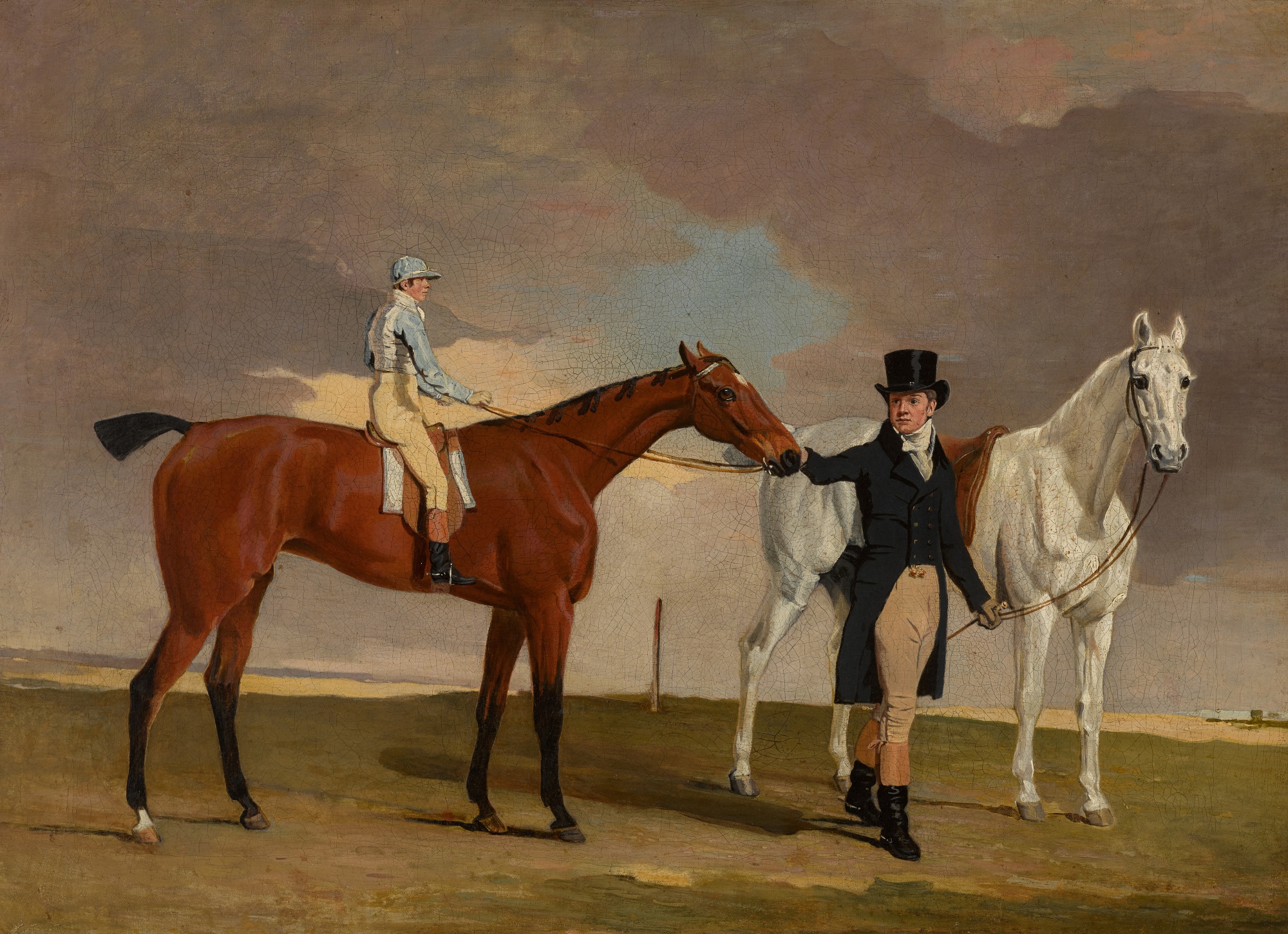 Unknown — Lord Rous's Racehorse Shrapnell, with his trainer, Dixon Boyce, and jockey, Willliam Arnull Up