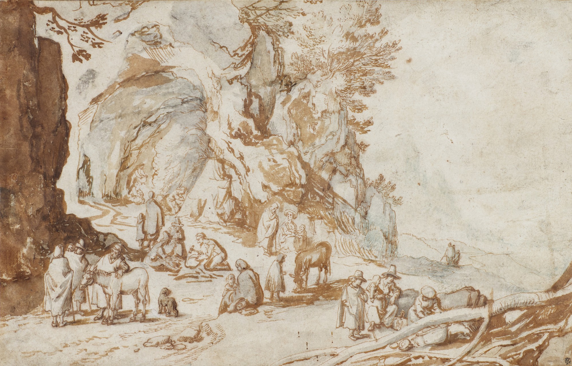 Mountainous Landscape with Travellers