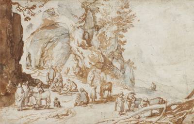 Mountainous Landscape with Travellers